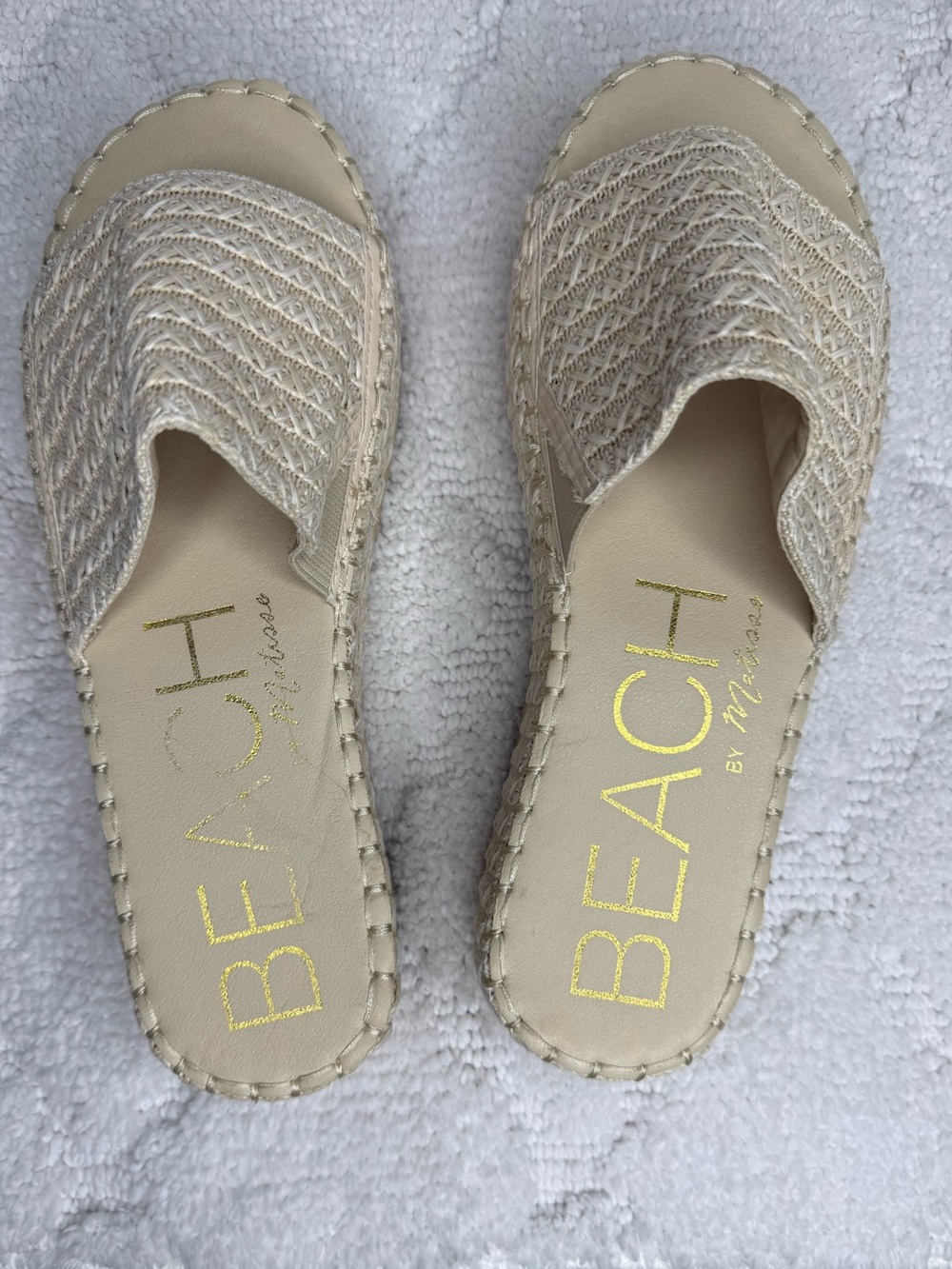 BEACH by Matisse Rey Raffia Platform Slide Sandals Size 9 - Picture 2 of 7